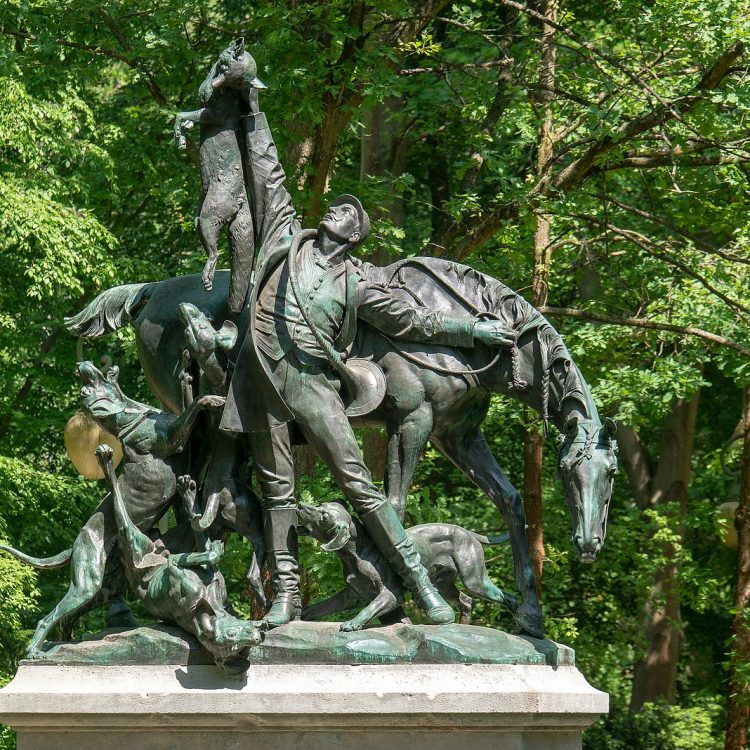 Skulpturen im Tiergarten, Fuchsjagd von Wilhelm Haverkamp (1904)